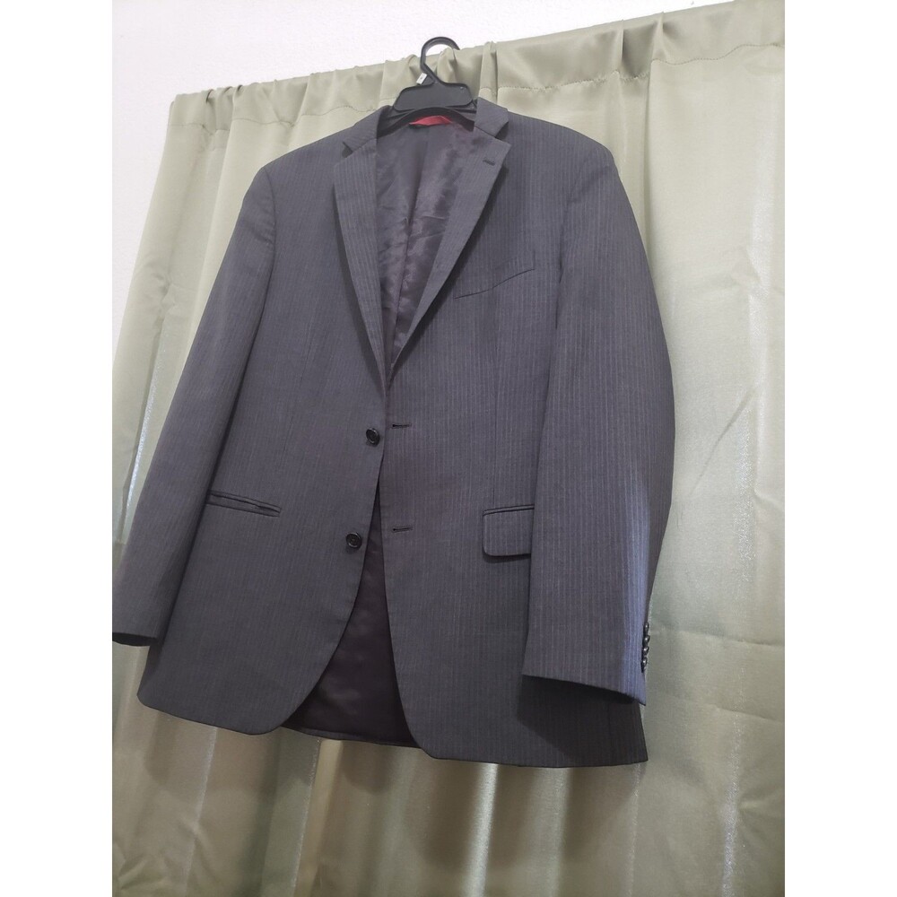 Alfani Mens Gray 100% Wool Suit Jacket Blazer Size 42R Macy's Business Formal